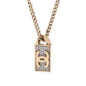 Chanel Cc Dog Tag Pendant Necklace #259249C83B